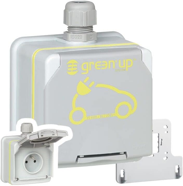 Presa per auto elettriche, Green 'Up, compatibile con modalità 1 e 2, 1 fase, 16A, 3,7kW, sistema di ricarica per auto elettriche [Classe di efficienza energetica B]