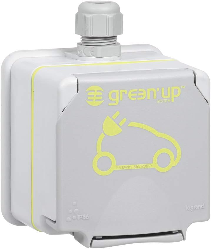 Presa per auto elettriche, Green 'Up, compatibile con modalità 1 e 2, 1 fase, 16A, 3,7kW, sistema di ricarica per auto elettriche [Classe di efficienza energetica B]