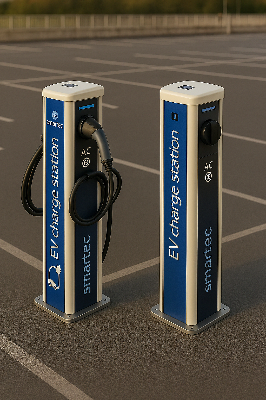 Colonnina di ricarica Auto elettrica  Charger Pillar per Aziende o parcheggio pubblico o Albergo  2S (7 kW) + T2 (22 kW)