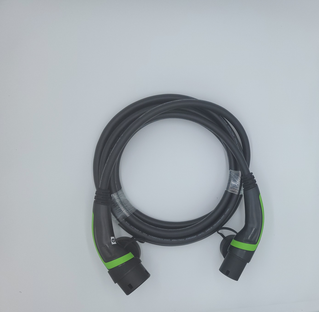 Cavi di ricarica Auto Elettrica  - Tipo 2 TRIFASE - Colore Verde - Lunghezza cavo: 5 metri