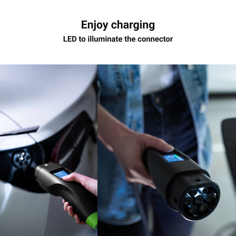 Green Cell Habu Caricabatterie EV Portatile Wallbox 11kW 7m Tipo 2 a CEE 16A 5 Poli con GC App Cavo di Ricarica para Veicoli Elettrici Model 3, Model Y, Model S, Model X, 500e, e-208, ID.4, ID.5, EV6