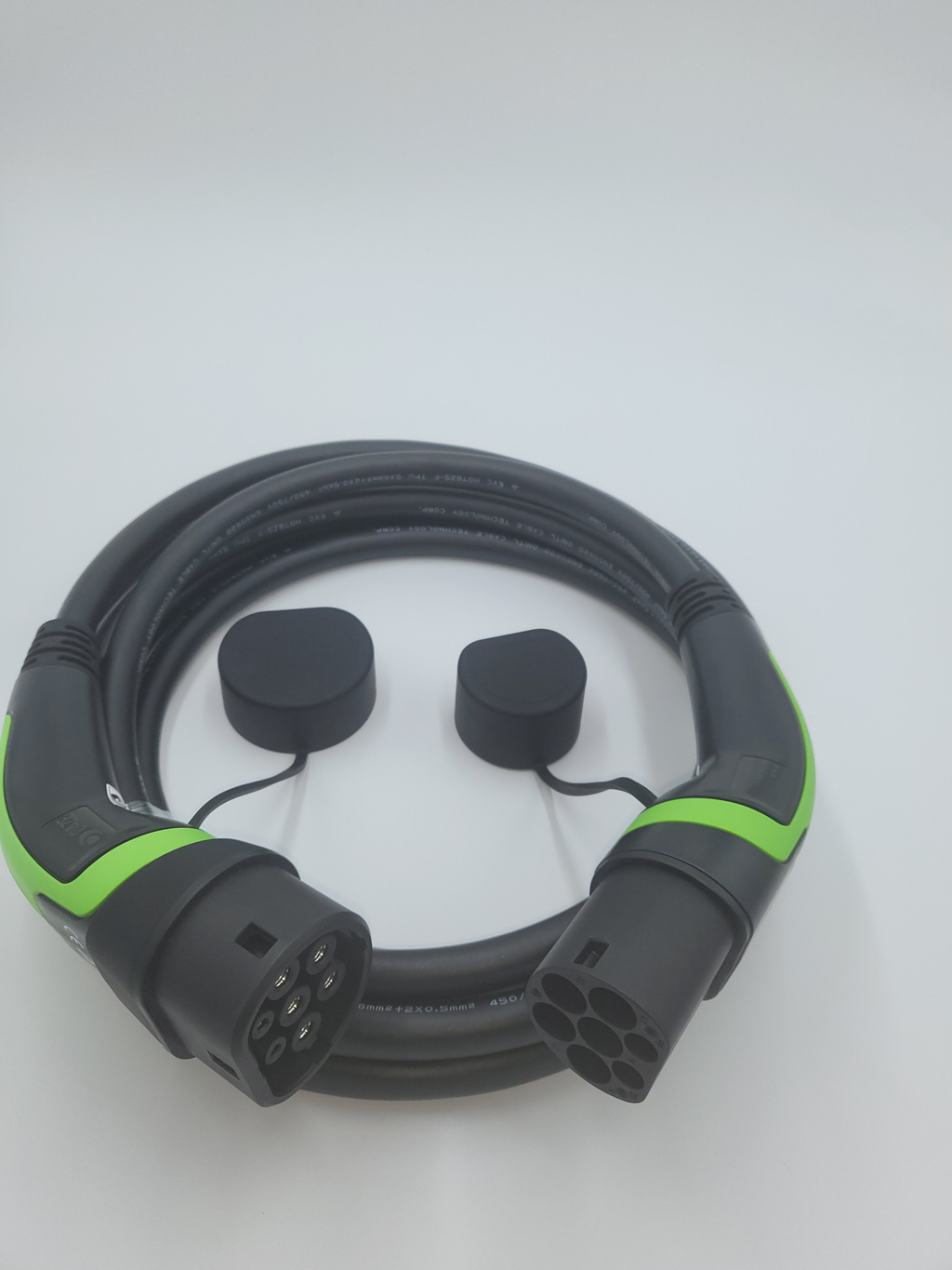 Cavi di ricarica Auto Elettrica  - Tipo 2 TRIFASE - Colore Verde - Lunghezza cavo: 5 metri