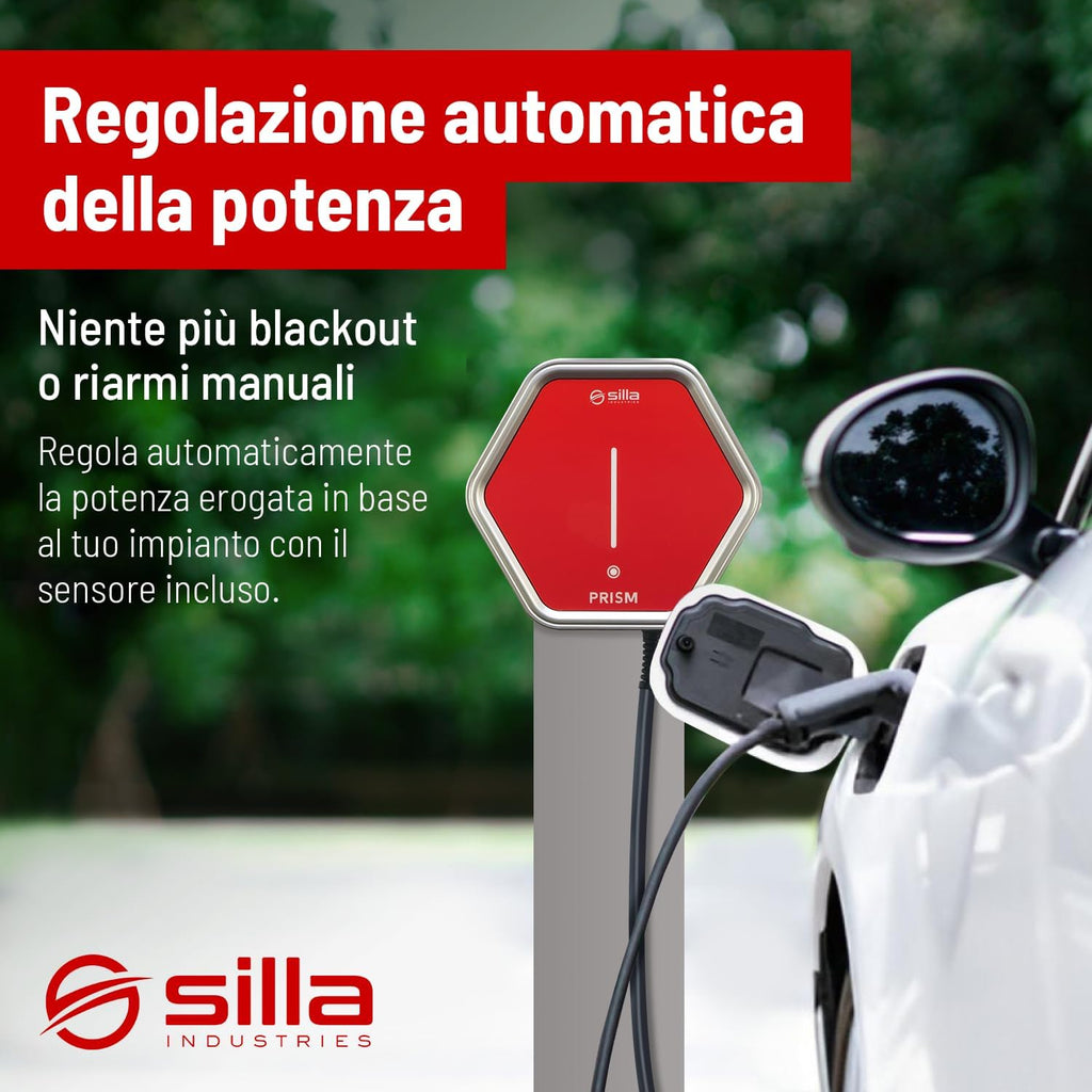 Silla Prism Basic Wallbox MONOFASE - 7,4kW, CAVO 5m - Negozio a Torino - Spedizione in Tutta Italia