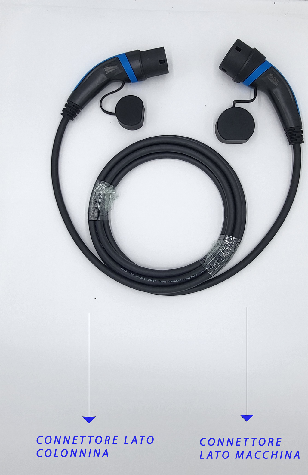 Cavi di ricarica Auto Elettrica   - Tipo 2 MONOFASE - Colore Blu - Lunghezza cavo: 5 metri