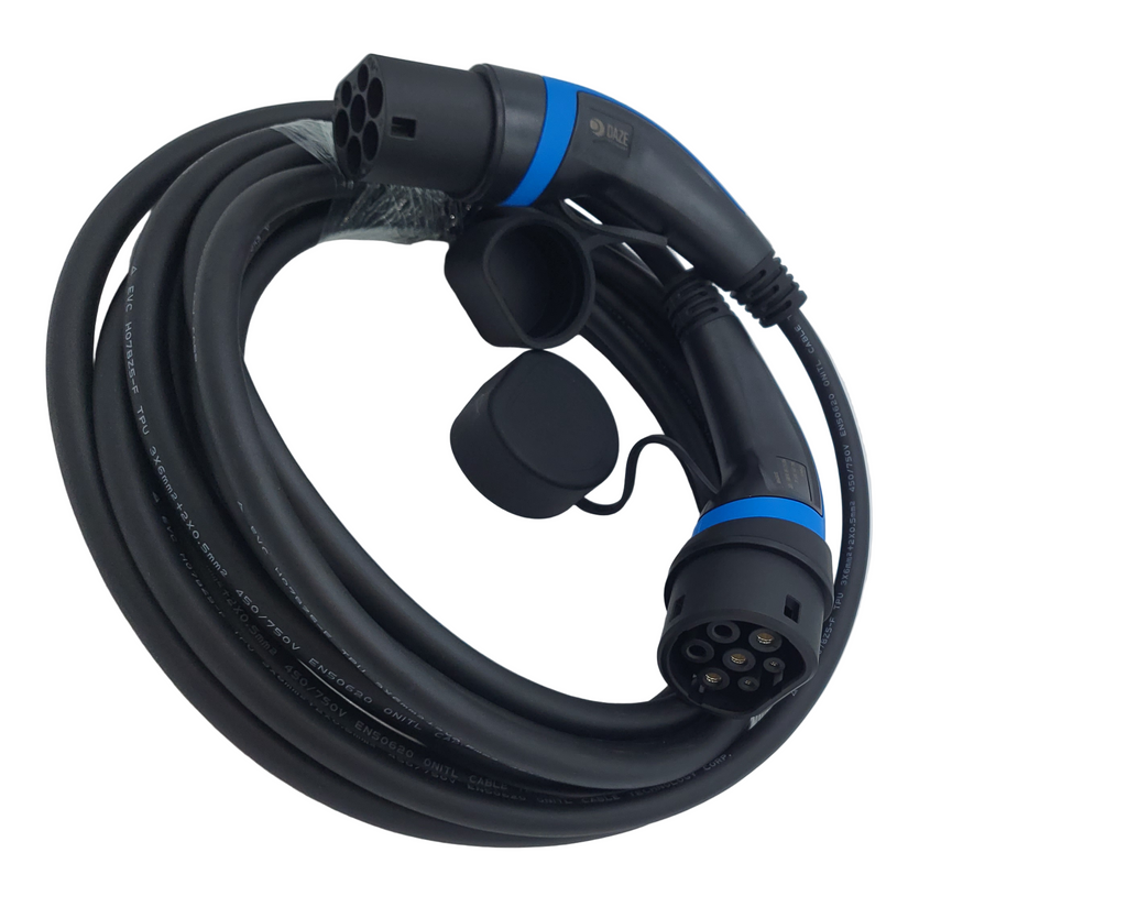Cavi di ricarica Auto Elettrica   - Tipo 2 TRIFASE - Colore Blu - Lunghezza cavo: 8 metri