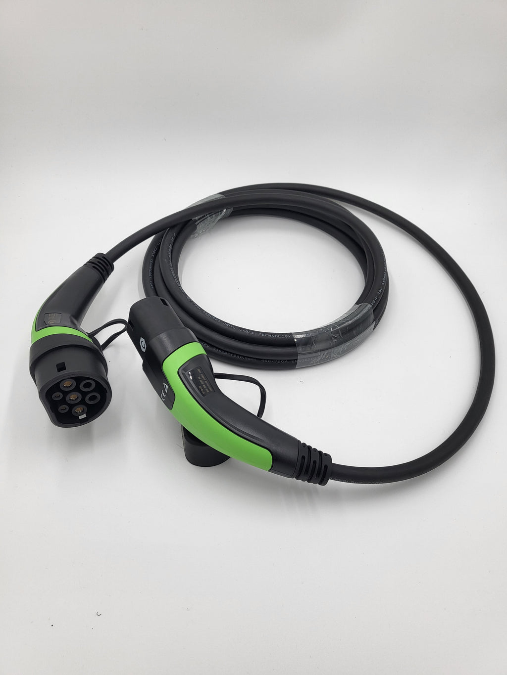 Cavi di ricarica Auto Elettrica  - Tipo 2 MONOFASE - Colore Verde - Lunghezza cavo: 5 metri