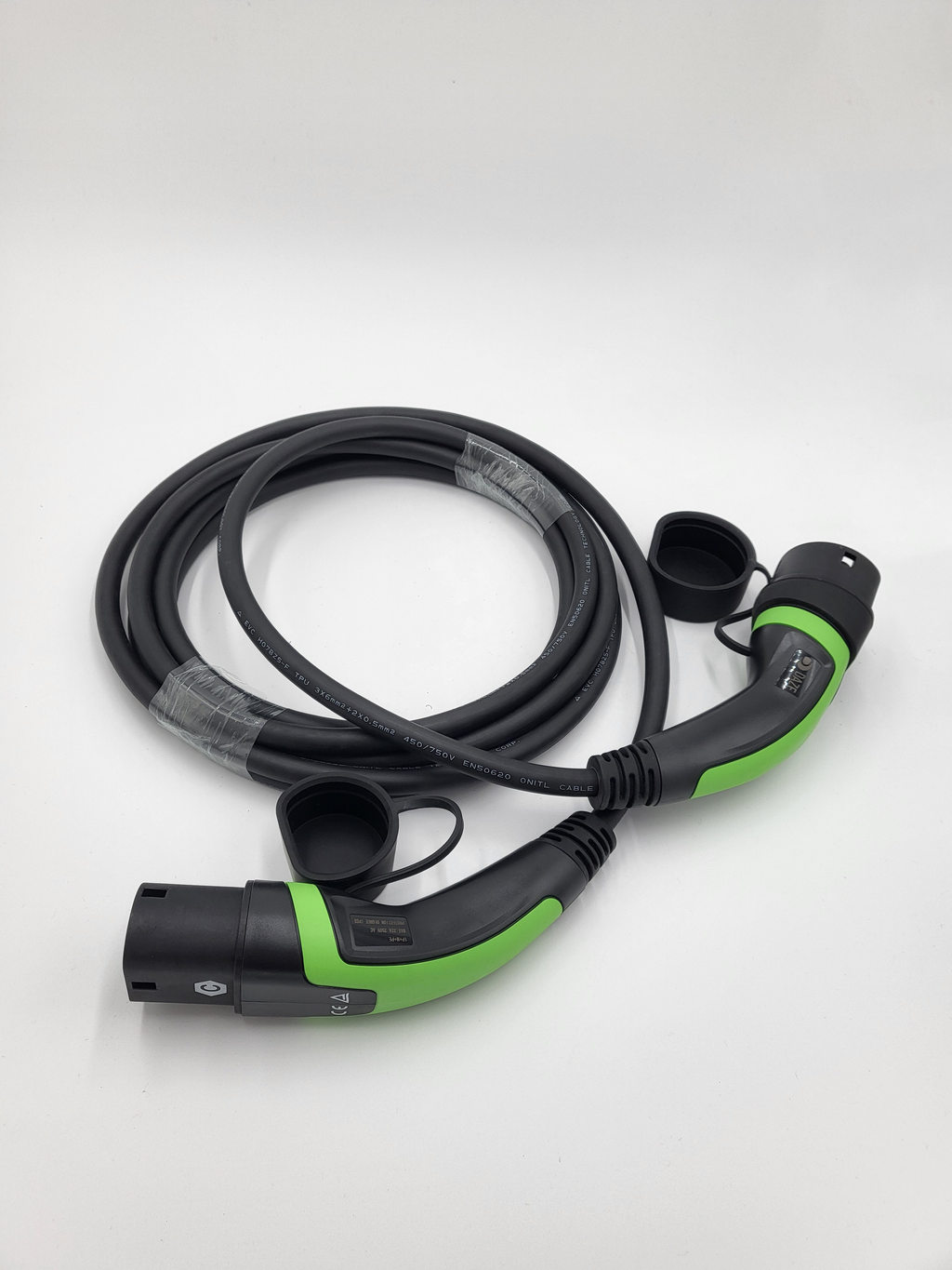 Cavi di ricarica Auto Elettrica  - Tipo 2 MONOFASE - Colore Verde - Lunghezza cavo: 5 metri