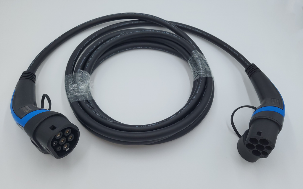 Cavi di ricarica Auto Elettrica   - Tipo 2 TRIFASE - Colore Blu - Lunghezza cavo: 5 metri