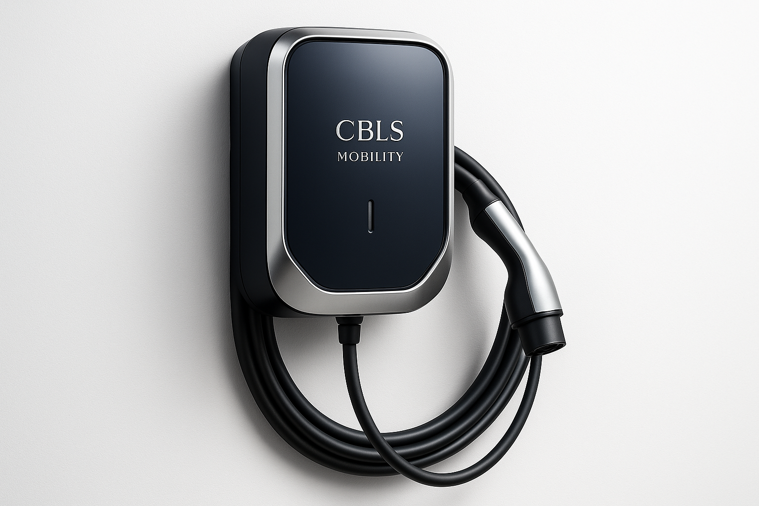 mi crei un immagine raffinata di una wallbox con scritto Cbls Mobility con un colore elegante
