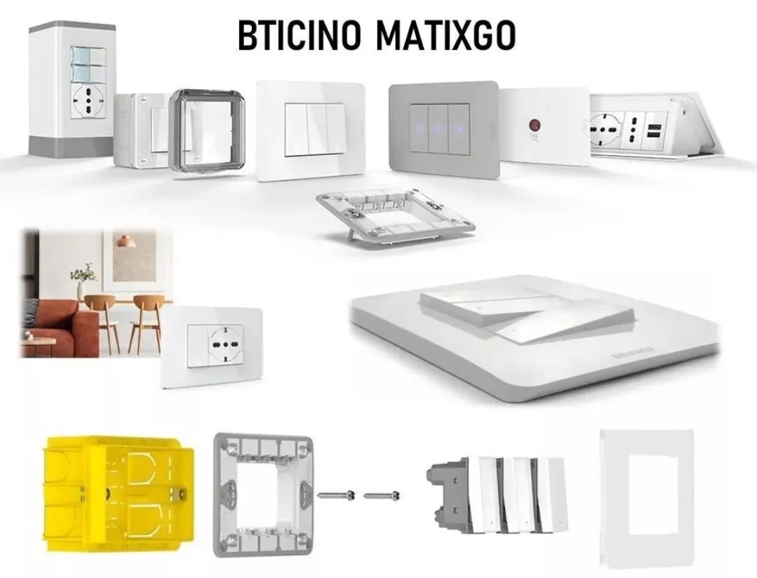 MatixGO-  Placca colore Bianco  Negozio a Torino e Moncalieri Scatola 503 Telaio 3P