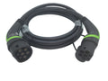 Cavi di ricarica Auto Elettrica  - Tipo 2 TRIFASE - Colore Verde - Lunghezza cavo: 5 metri