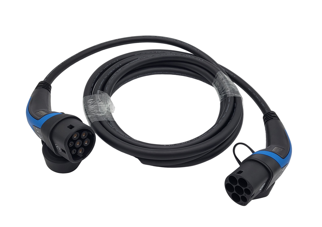 Cavi di ricarica Auto Elettrica   - Tipo 2 TRIFASE - Colore Blu - Lunghezza cavo: 5 metri